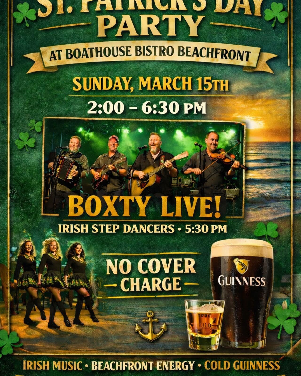 🍀 ST. PATRICK’S DAY PARTY 🍀 – Live Music at Boathouse
