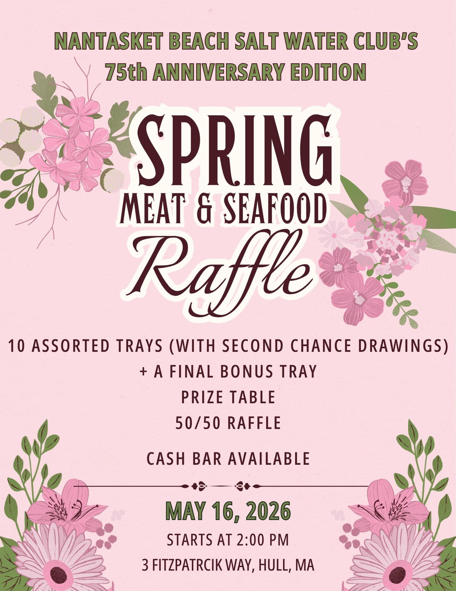5/16 Spring meat and seafood raffle – Save the Date